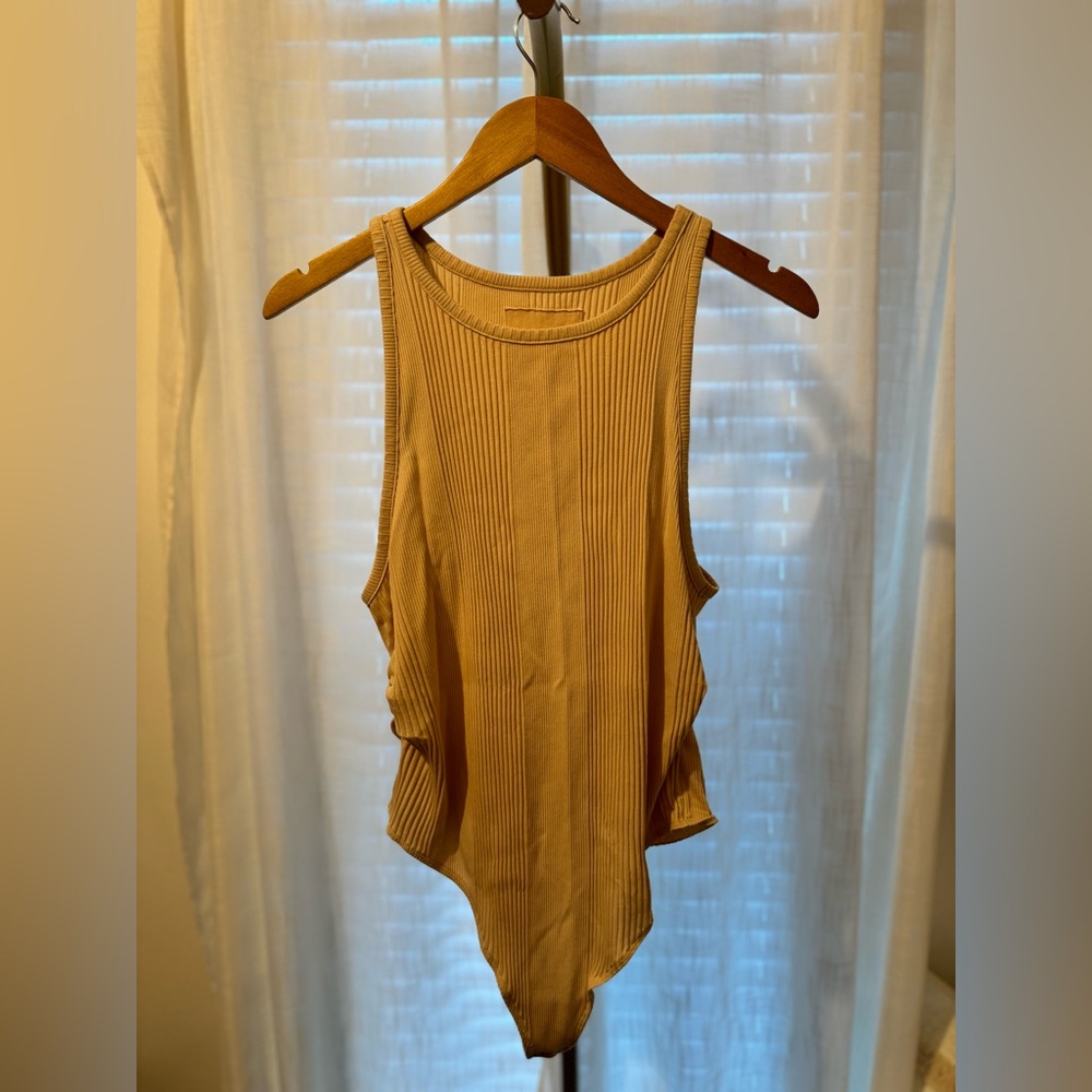 Aerie tank bodysuit ribbed /rouched/cinching 2x